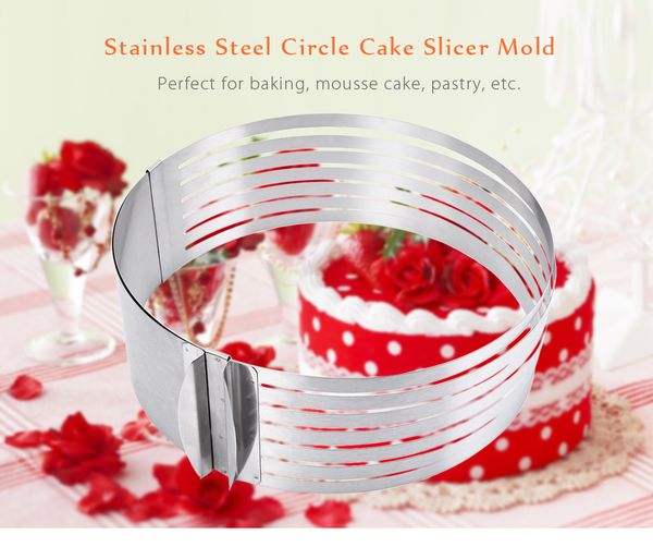 

retractable stainless steel circle mousse cake layer cut tools