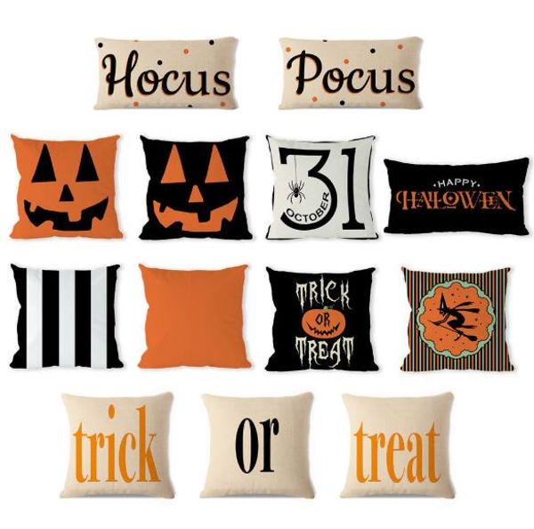 

halloween cushion cover halloween pumpkin trick or treat decorative linen throw pillow case festival home decoration