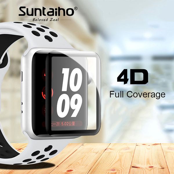 

Suntaiho 4D Full Cover Soft Edge Полностью гелевая стеклянная пленка для i Watch 42 мм Защитная пленка для экрана Apple Watch 38 мм Серия 1 2 3