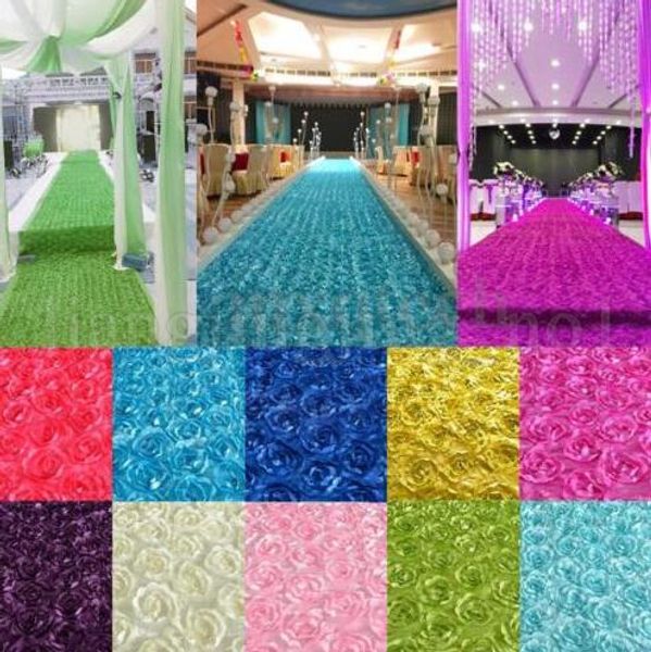

3d ro e atin flower carpet party decoration carpet artificial flower petal ai le runner decor carpet kka5220