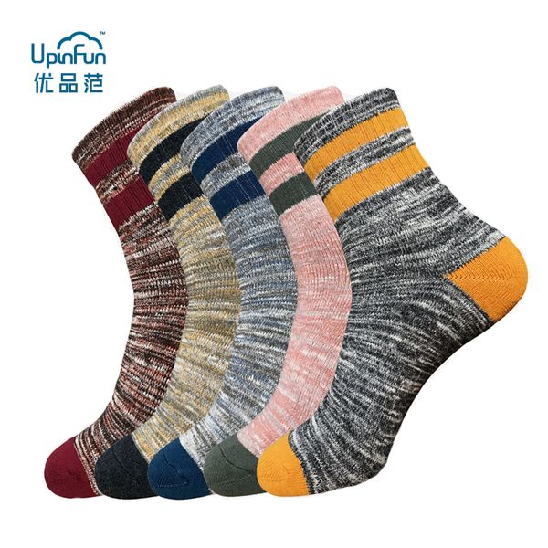 

upinfun men's stockings with thickened and thickened thread in men's socks (5 pairs/lot, Black