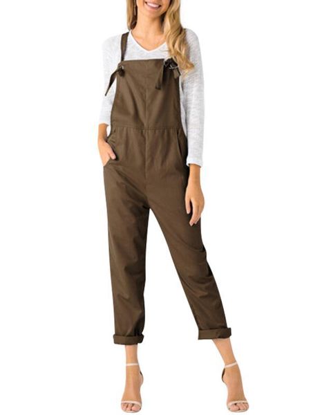 

2018 New Women Jumpsuits Rompers with Pocket Sexy Casual Loose Solid Black Pink Jumpsuits Women Clothing S-XL