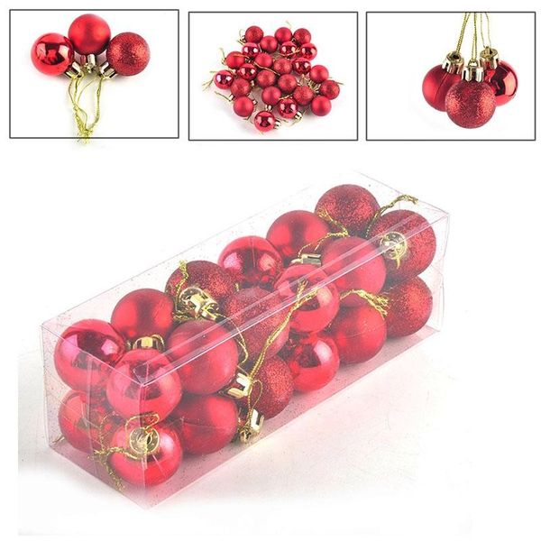 

24pcs/ lot christmas tree decor ball bauble hanging xmas party ornament decorations for home party festival suppllies