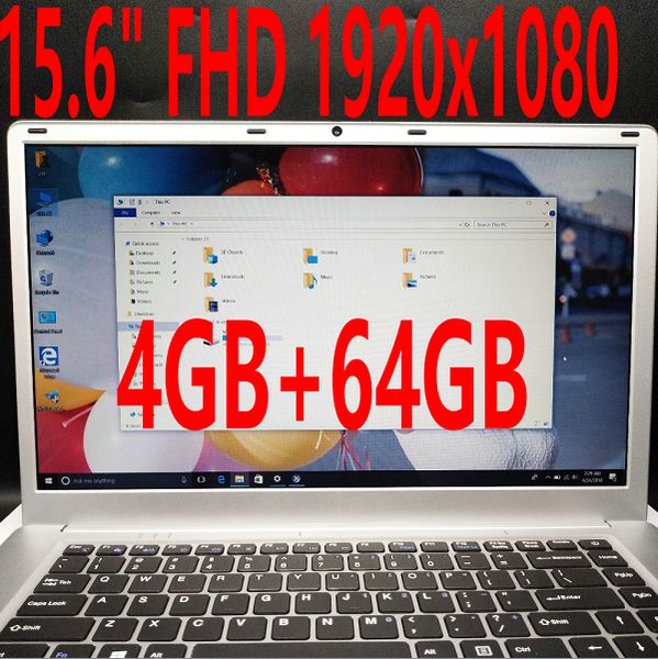 

version 15.6 inch fhd 1920x1080 screen ultrathin lapintel cherry trail z8350 quad core 4gb ram 64gb sd 10000mah netbook hdmi wifi