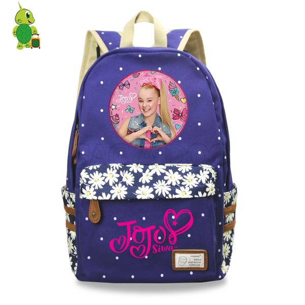 

star jojo siwa backpack flower wave point school bags for teenagers girls daily backpack women casual travel bags