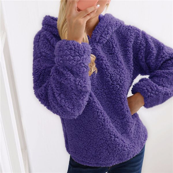 

harajuku autumn 2018 teddy coat long sleeve outwear fake fur coat plus size womens coats winter womens clothing fake fur hoddie, Black