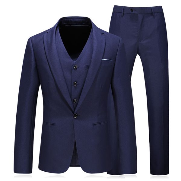 

jacket+pant+vest) luxury men wedding suit male blazers slim fit suits for men costume business formal party solid color classic, White;black