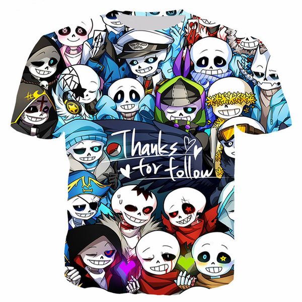 

аниме игры undertale женщины мужчины новая мода лето унисекс смешные 3d печати crewneck повседневная футболка топы tee q131, White;black