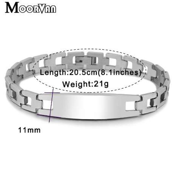 

moorvan new bicycle id bracelet stainless steel men's fashion hip hop rock style chain bracelet accessories jewelry, Black