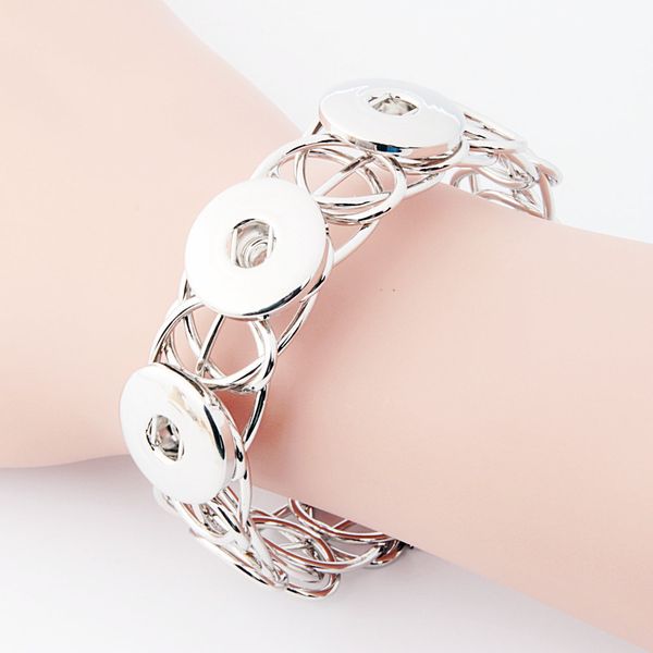 

snap button jewelry silver gold color snap button bracelet for women open cuff statement bracelet snap jewelry, Golden;silver