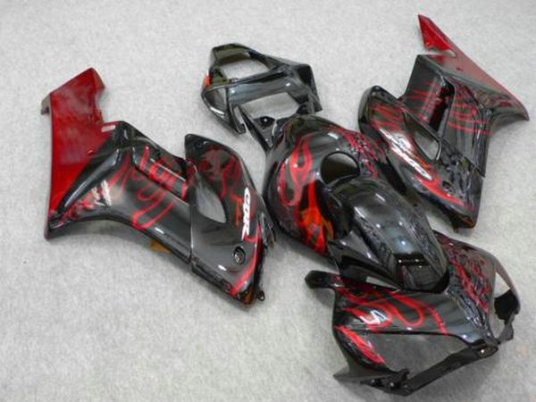 

100% injection mold fairings for honda cbr1000rr 2004 2005 red flames in black fairing kit cbr 1000 rr 04 05 fs23