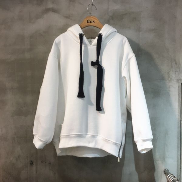 

oversized fleece pullover women spring autumn long sleeve hooded casual female warm hoodies sweatshirt plus size, Black