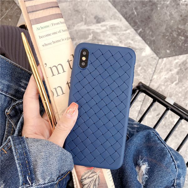 

2018 wholesale for iphone 8 plus case grid weave heat dissipation mobile case tpu back cover phone case