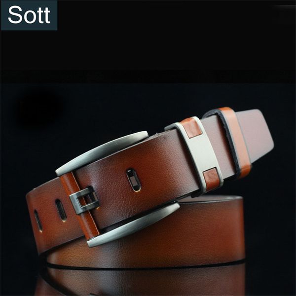 

sott] fashion vintage waist belts women genuine leather wide belt for men needle female belt cinturon mujer, Black;brown