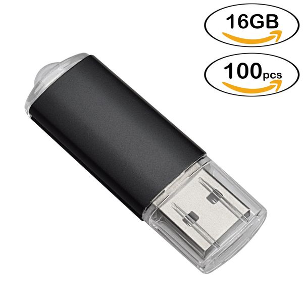 Großhandel 100 Stück rechteckige USB-Flash-Laufwerke 16 GB Flash-Stick Hochgeschwindigkeits-Thumb-Memory-Stick-Speicher für Computer, Laptop, Tablet, Mehrfarben