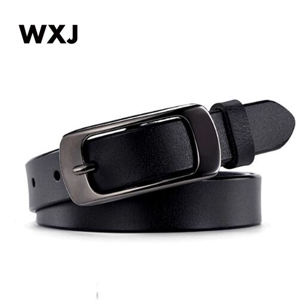 

wxj fashion style women belts cow genuine leather alloy buckle new design gifts all-match belt wl122, Black;brown