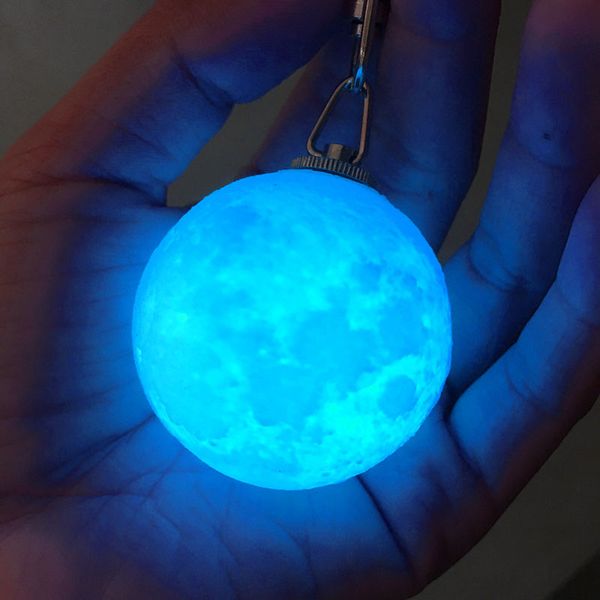 

Мини 3D печати Луны лампы 4 см светодиодные ночные огни новинка Луна лампы брелок к
