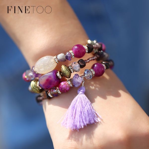 

finetoo bohemian multilayer beaded tassel bracelet natural stone beads friendship bracelets for women boho bracelet, Golden;silver
