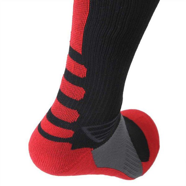 

1 pair of boys stocking warm football socks basketball skidding cycling climbing running socks 2018 high qulaity h5, Black