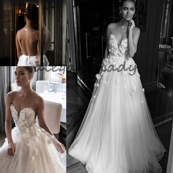 

illusion jewel sweetheart embellished ruched bodice wedding dresses 2018 elihav sasson bridal gown 3d rose flower floor length wedding gowns, White