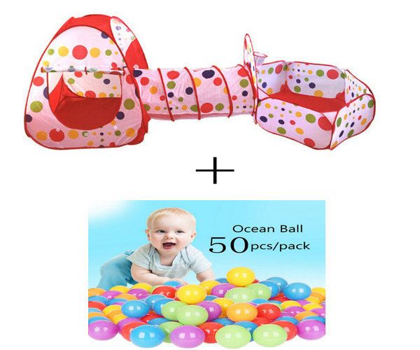 3 in 1 Kinder Pipeline Crawling Riesiges Spiel Yard Ball Pool Lodge MODE Spielzeug Tipi Zelte Cartoon Zaun Geometrisch Kostenloses Schiff Fabrikpreis