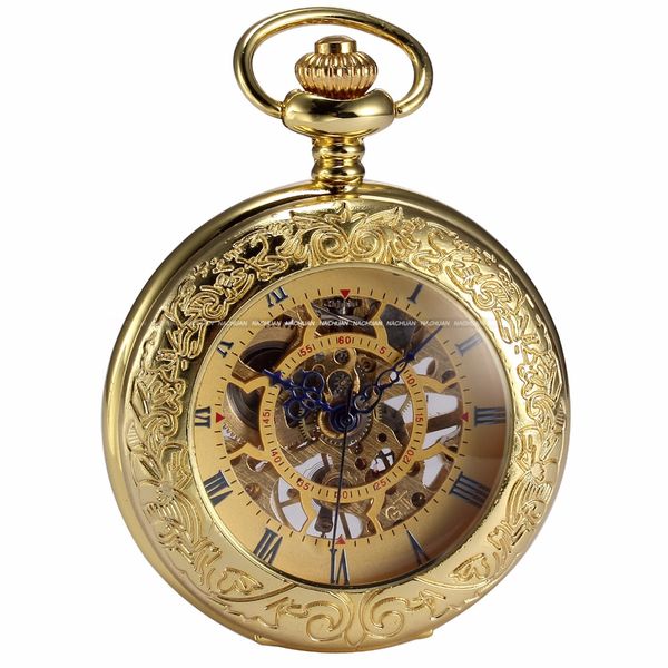 

steampunk skeleton golden roman male clock mechanical copper hunter nurse vintage pendant pocket watch chain jewelr gift/wpk166, Slivery;golden