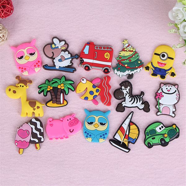 

2017 15pcs/lot cartoon animal magnetic fridge magnet stickers refrigerator souvenir kids gift silica gel blackboard decoration