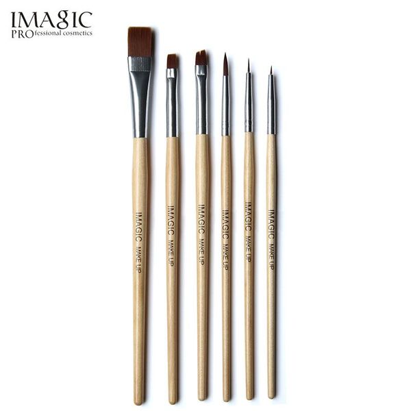 IMAGIC 6 pçs / set escova pintura escova de pintura para o corpo e rosto make up pincel conjunto de ferramentas com cabo de madeira e Kolinsky