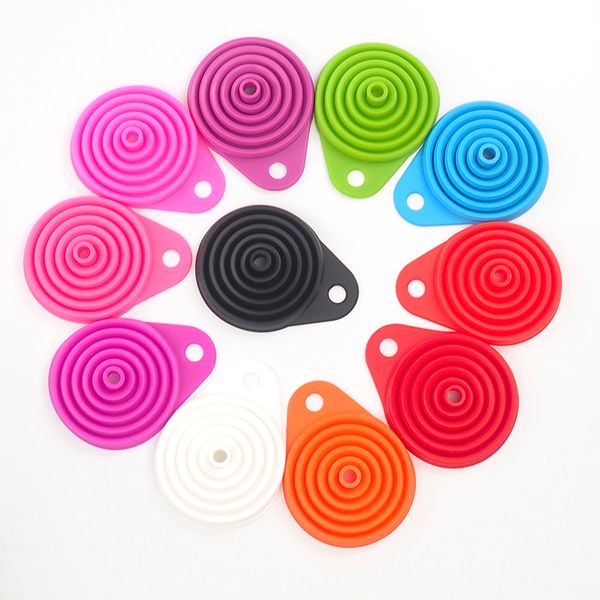 New Pattern Mini Silicone Funnel Hopper Foldable Collapsible