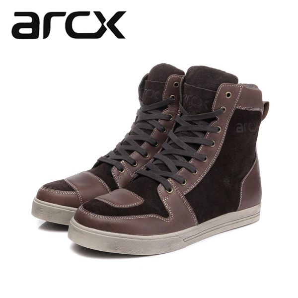 

arcx men's motorcycle boots retro leather moto boots waterproof motorbike shoes botas moto four seasons motocross
