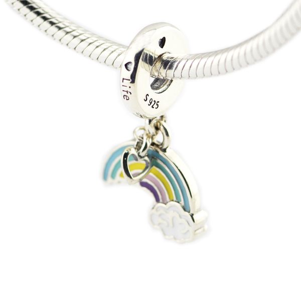 

2018 spring 925 sterling silver jewelry rainbow of love charm, mixed ename charms original beads fits women jewelry making pandora bracelets, Bronze;silver