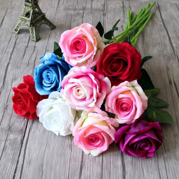 

decor rose artificial flowers silk flowers floral latex real touch rose wedding bouquet home party design flowers ib733