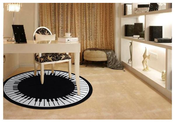 Newly Design Round Rugs Piano Carpet Tile Door Mats Floor Pad