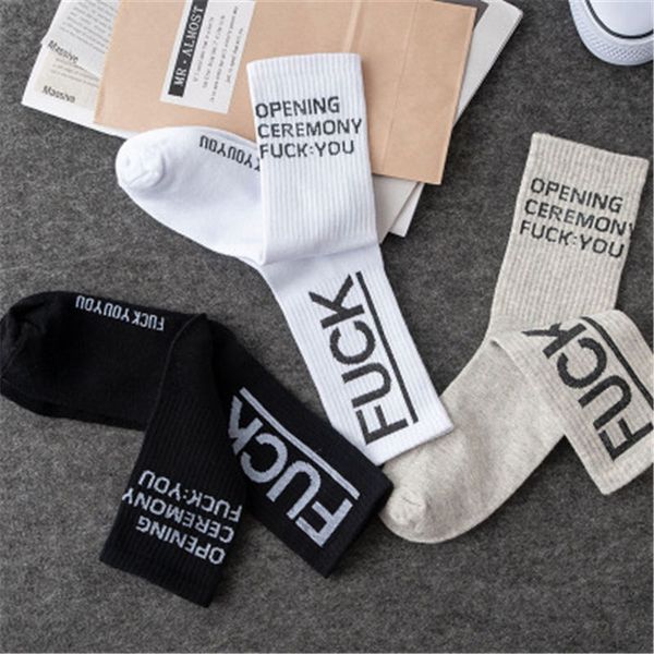 

pksaq hip hop tide brand socks stockings men's tide long tube european and american street trend japanese tube socks, Black