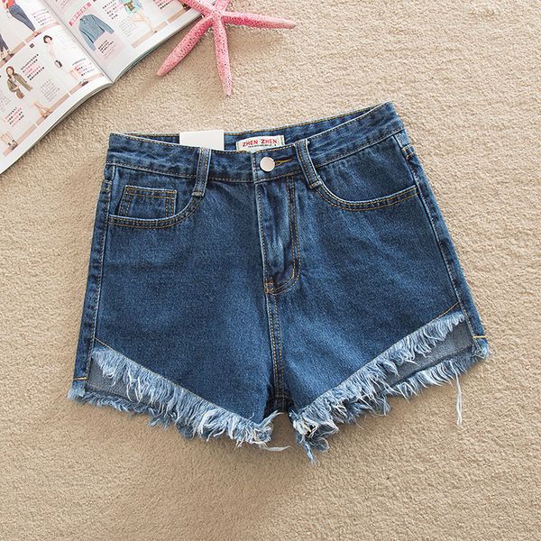 

2017 women's fashion brand vintage tassel slim fit bore hole loose high waisted short jeans punk woman denim shorts, White;black