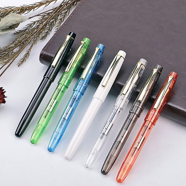 

1pc transparent fountain pen fine nib students stationery supplies writing tool