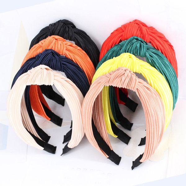 

bohemian folding knot hairband ladies ethnic bright color knotted hairband customized hair accessories