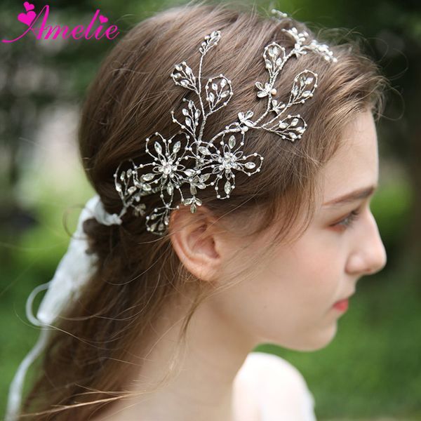 

wedding headband tiara bridal hair vine crystal and beads white k color women hair band headpiece dress accessories, Golden;white