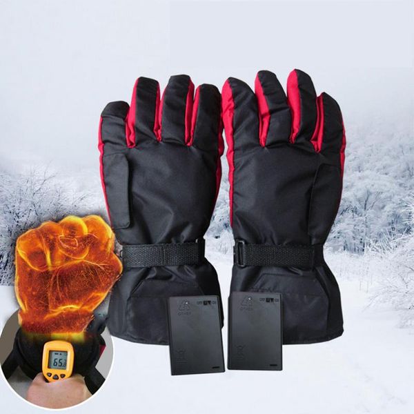 

winter outdoor skiing motorcycle carbon fiber heating gloves battery electric heated gloves waterproof ski warm mittens