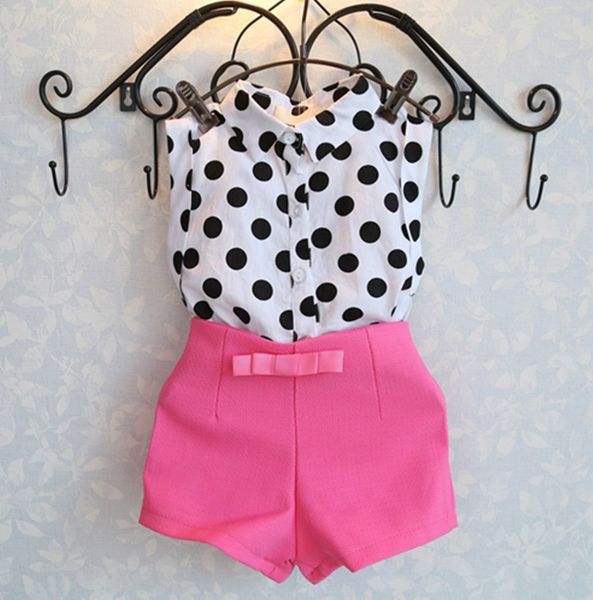 

girls clothing sets girl baby clothes polka dot coat + pink pants baby clothing kids clothes kids ladies suit ing, White