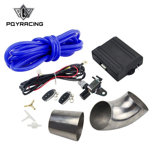 PQY RACING - Válvula de Escape de Controle / Interruptor de Controle Remoto Sem Fio com ID: 76mm tubo de aço inoxidável PQY-ECV-ACC-04