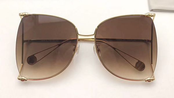 

new fashion designer sunglasses 0252 large frame round metal hollow frame light-colored decorative sunglasses popular style, White;black