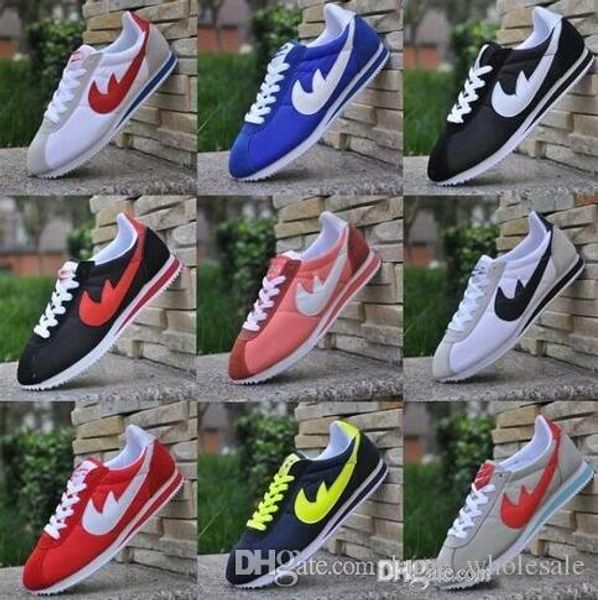 

new brands casual shoes men and women cortez shoes leisure shells shoes leather fashion outdoor sneakers size 36-48, Black