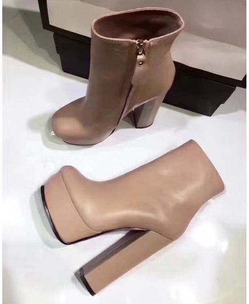 

дамы высокого класса оригинальный пункт imoirt коровьей кожи вамп овчины внутри натуральная кожа протектора пятки высокой 4 см высокой 14 см, Black