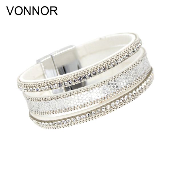 

women bracelets multi-layer combination rope rhinestone white bangles bracelets jewelry female, Golden;silver