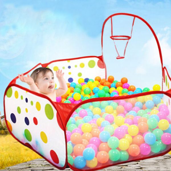 

foldable kids play game ball pit polka-dots play fencing for children indoor tent ocean ball pool baby educational toy playpen