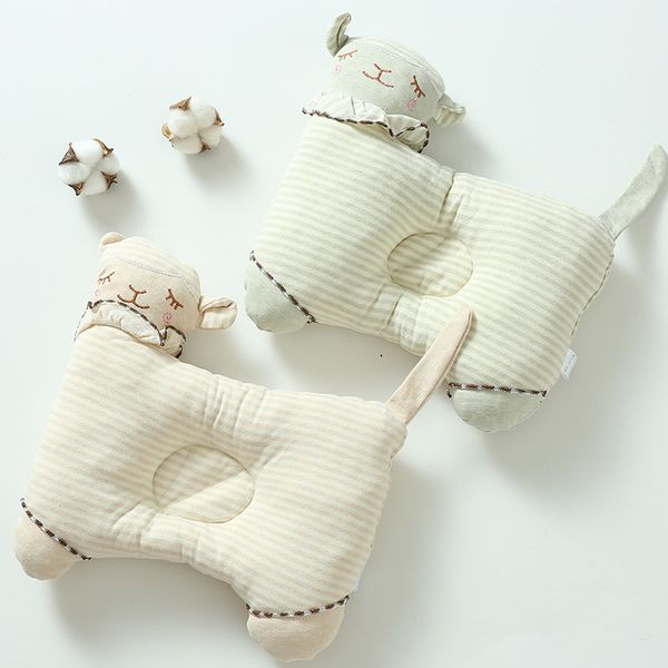 

colored cotton baby pillows cartoon lamb baby pillows newborn anti-head memory