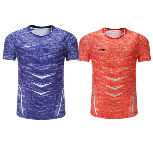 

new men/women li-ning badminton shirt short sleeved clothes polyester quick drying competition tennis jersey clothes table tennis t-shirt, White;yellow