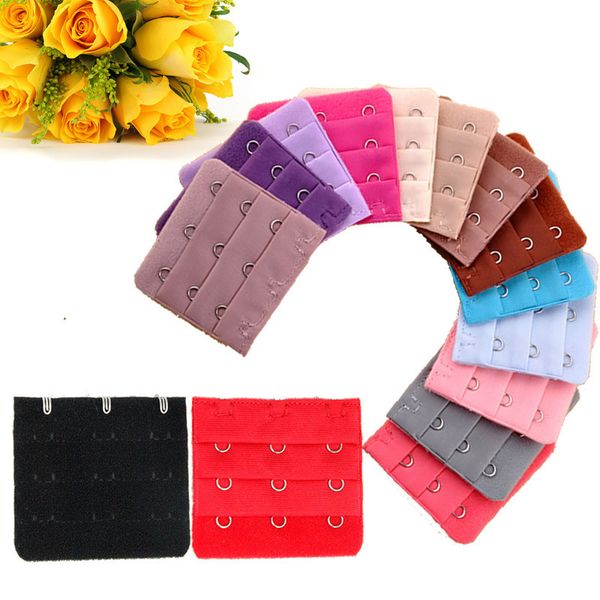 

women girl bra brassiere 3 rows 3 hooks bra clasp strap sewing notion tools intimates accessories wholesale 50pcs/lot, Black