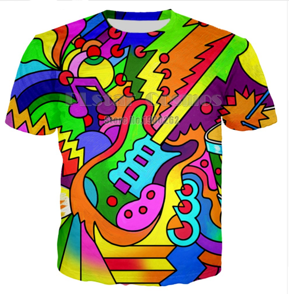 

summer style fashion mens/womens hippie musician funny 3d print casual t-shirt abcq00174, White;black